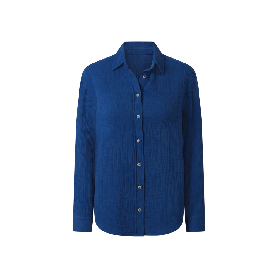 esmara Mousseline dames blouse (Blauw, 46) afbeelding 1