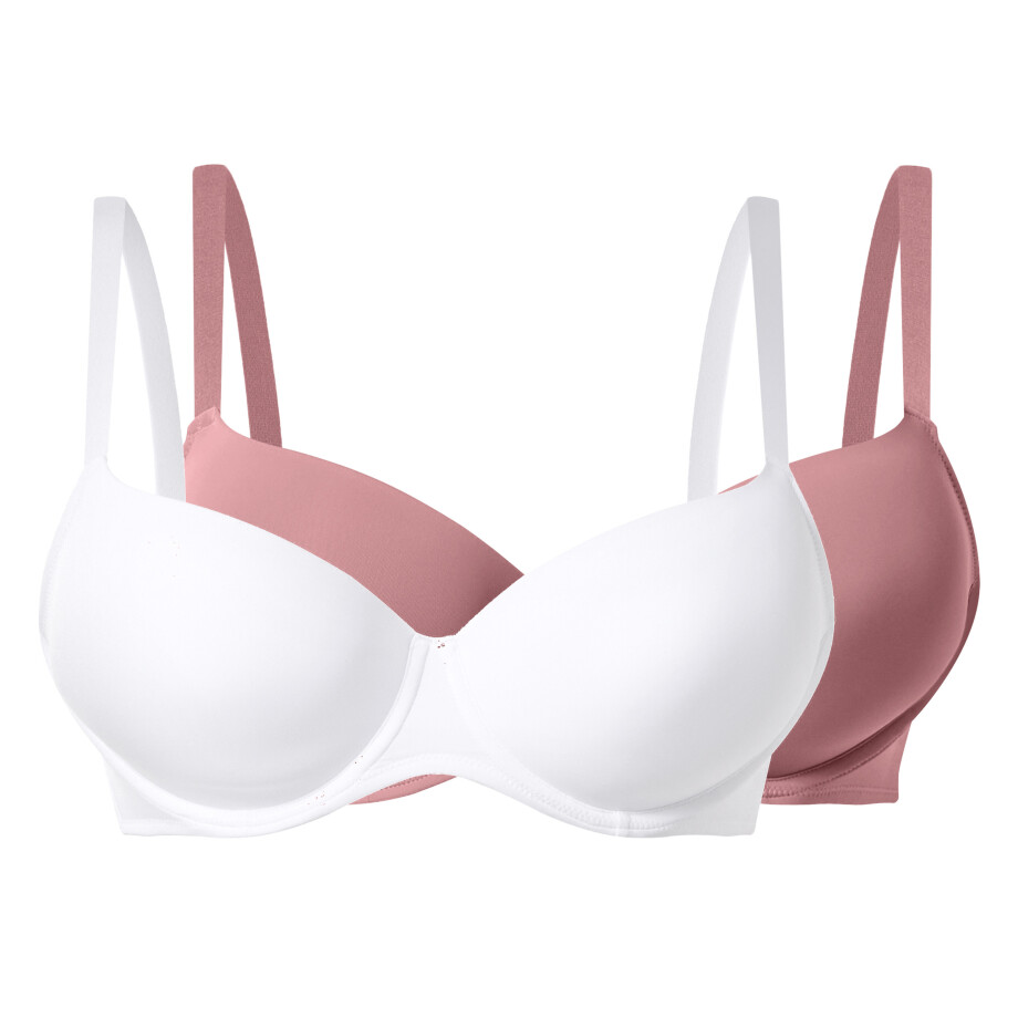 esmara Set van 2 BH's - Plus size (roze/wit, 90C) esmara Set van 2 BH's - Plus size (roze/wit, 90C) afbeelding 1