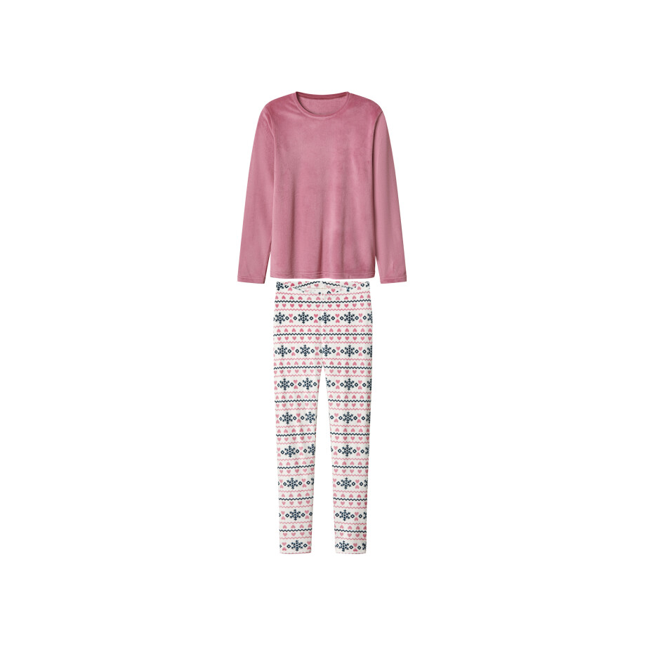 esmara Pluchen kinder pyjama (Roze/wit, 146/152) afbeelding 1
