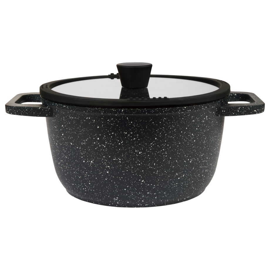 SILVERCREST Aluminium kookpan 24 cm (granietlook zwart) afbeelding 