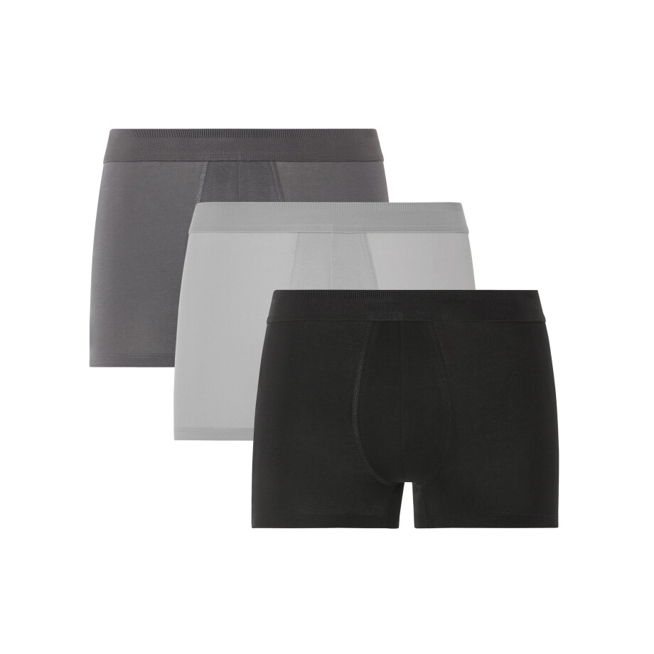 LIVERGY 3 heren boxers (Zwart/grijs, S) afbeelding 1