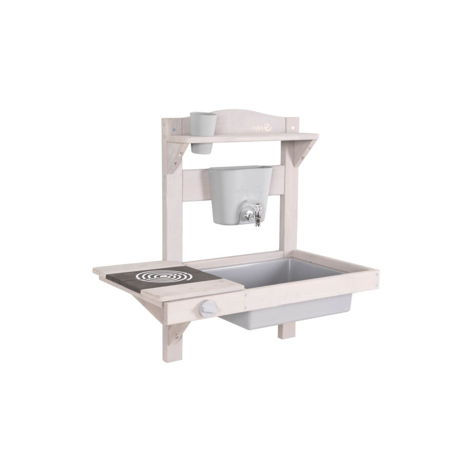 roba Houten speelgoed keuken om op te hangen (65x36x65, Grijs) roba Houten speelgoed keuken om op te hangen (65x36x65, Grijs) afbeelding 1