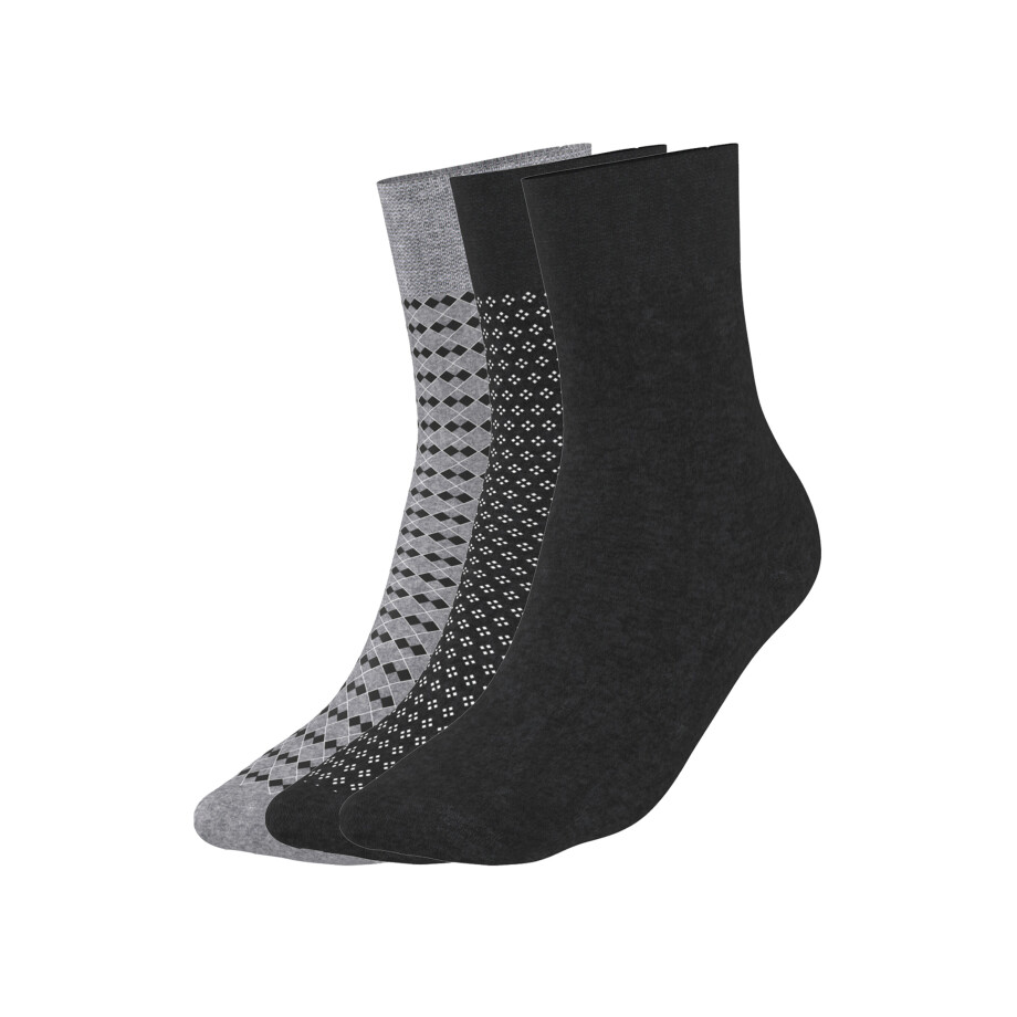 esmara Men 3 Paar sokken (Antraciet/grijs, 43-46) afbeelding 1