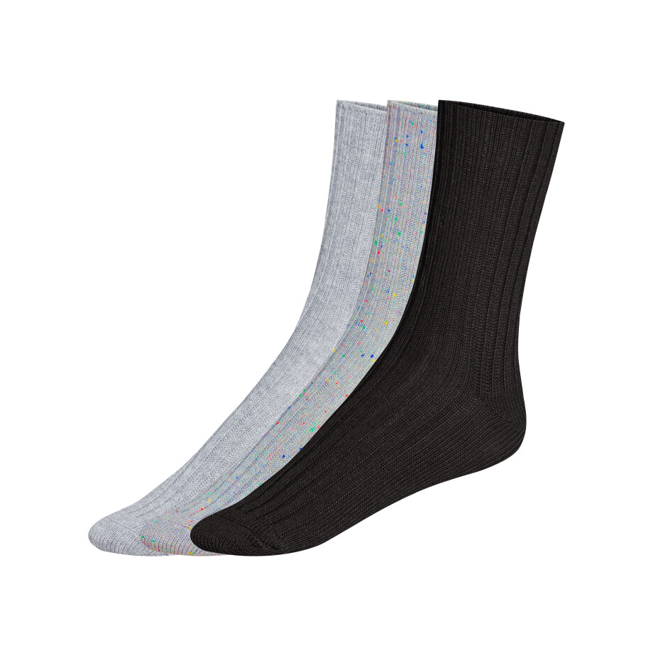 esmara 3 paar dames huissokken (Grijs/Zwart, 35-38) esmara 3 paar dames huissokken (Grijs/Zwart, 35-38) afbeelding 1