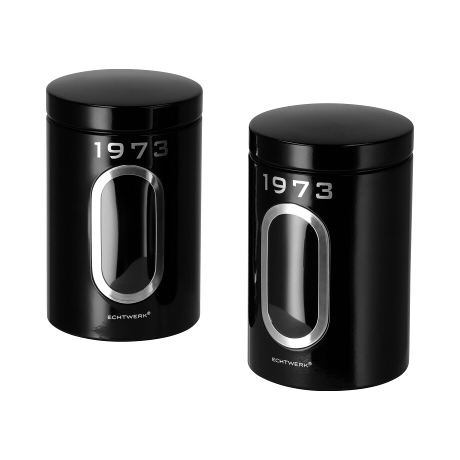 SILVERCREST Set van 2 voorraadpotten (Zwart) SILVERCREST Set van 2 voorraadpotten (Zwart) afbeelding 1