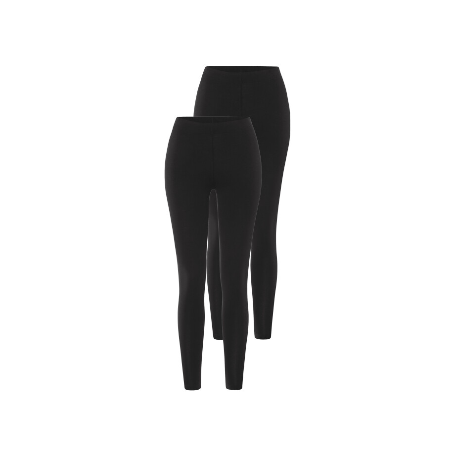 esmara 2 dames leggings (Zwart, L (44/46)) afbeelding 1