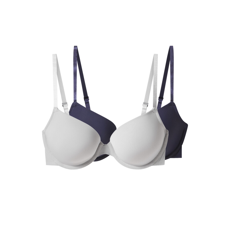 esmara Set van 2 dames BH's (Donkerblauw/grijs, 85C) afbeelding 1