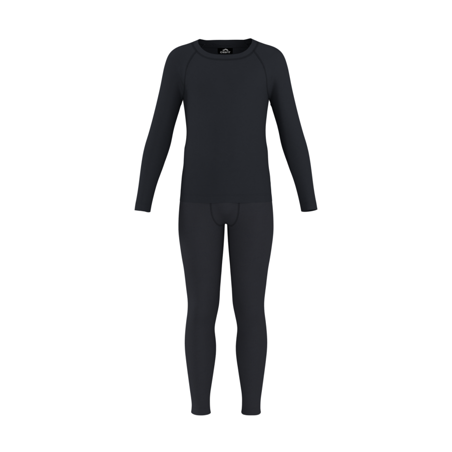 CRIVIT Kinder thermo ski-ondergoed, 2-delig (Zwart, 158/164) afbeelding 1