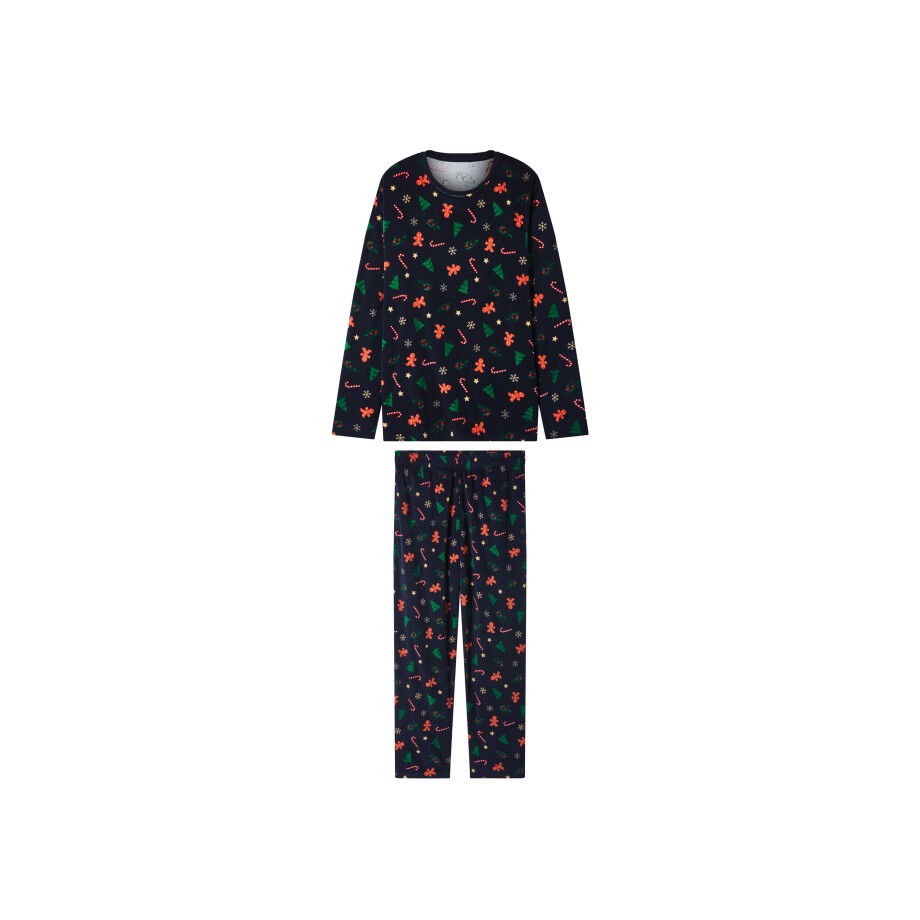 esmara Men Velours heren kerstpyjama (Marineblauw, XL) afbeelding 1