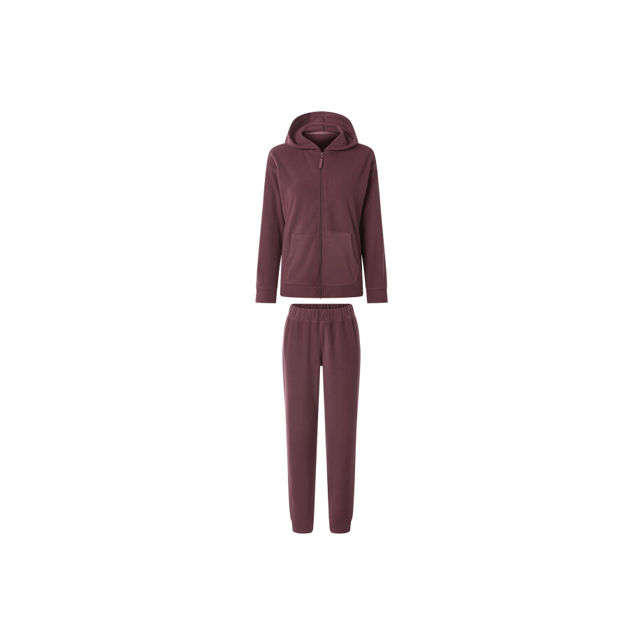 ESMARA Dames fleece huispak (Bordeaux, XS (32/34)) ESMARA Dames fleece huispak (Bordeaux, XS (32/34)) afbeelding 1