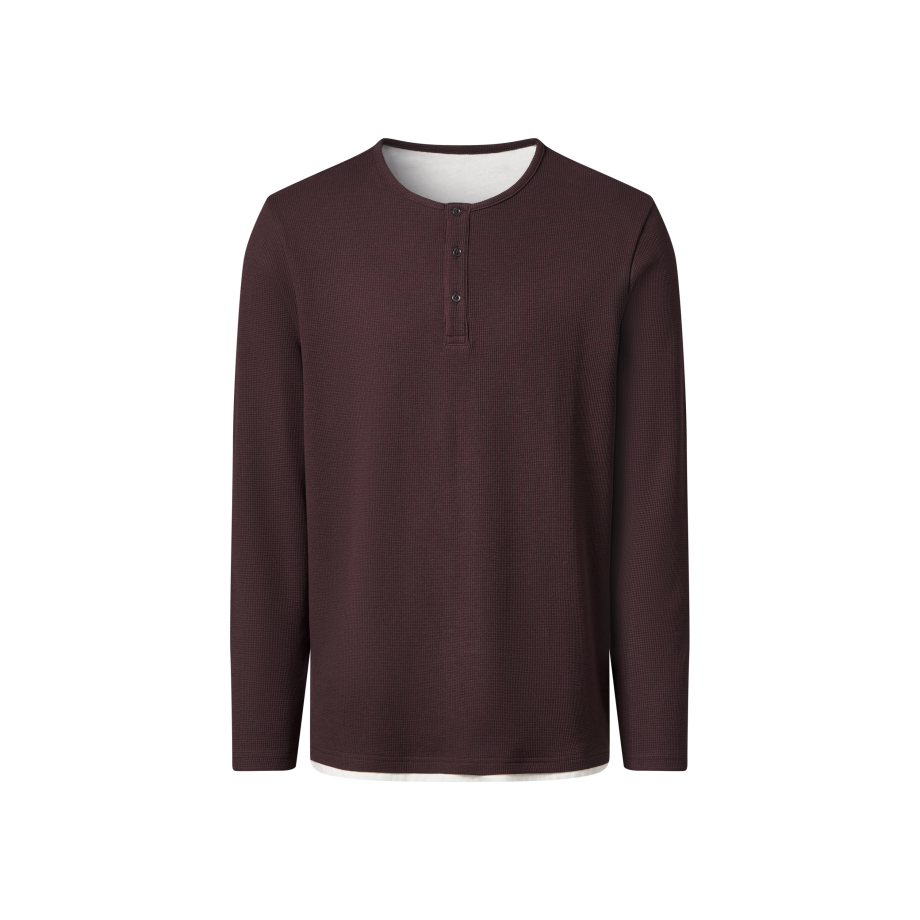 esmara Men Heren longsleeve (Bordeaux, XL) afbeelding 1
