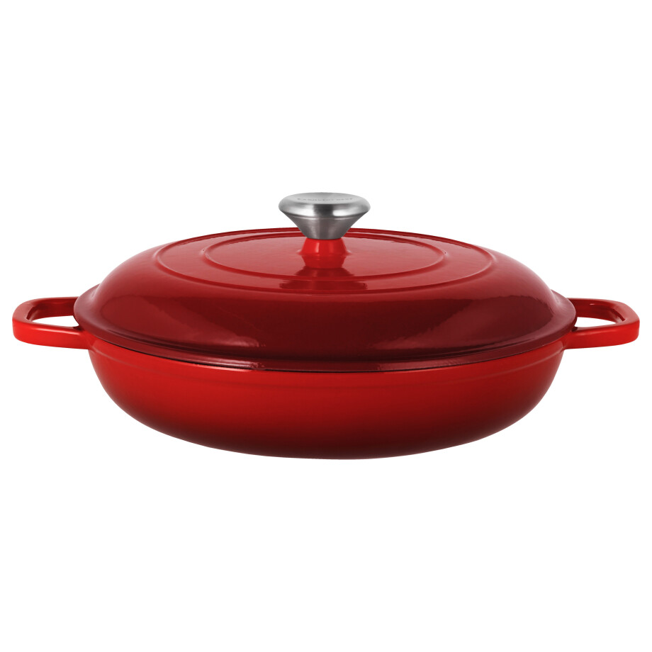 SILVERCREST Gietijzeren hapjespan, Ø30 cm (Rood) afbeelding 1