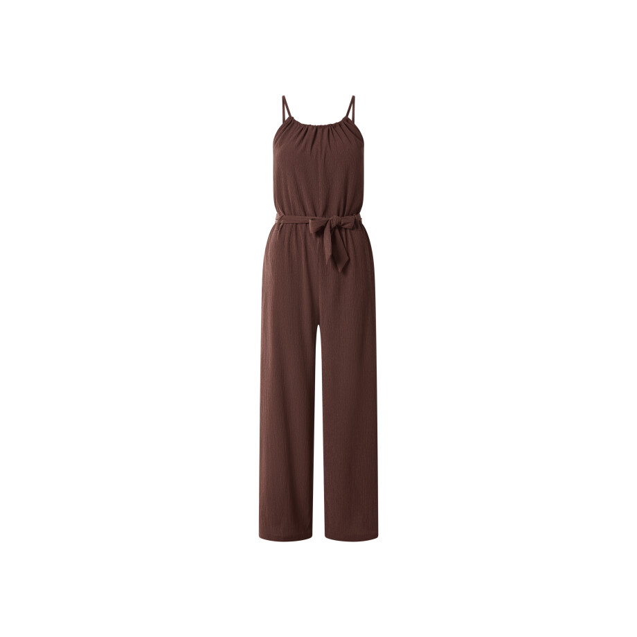 ESMARA Dames crêpe jumpsuit (Bruin, L (44/46)) afbeelding 1