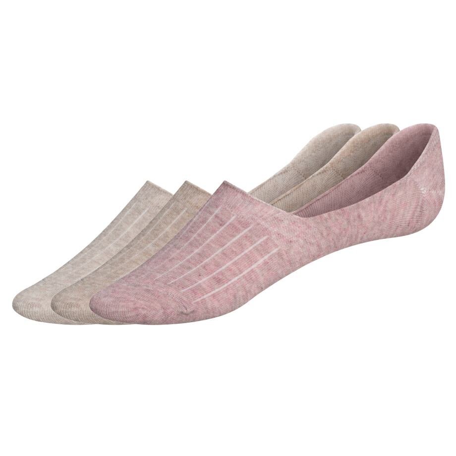 esmara 3 paar dames sokken (35-38, Beige/lichtroze) afbeelding 1