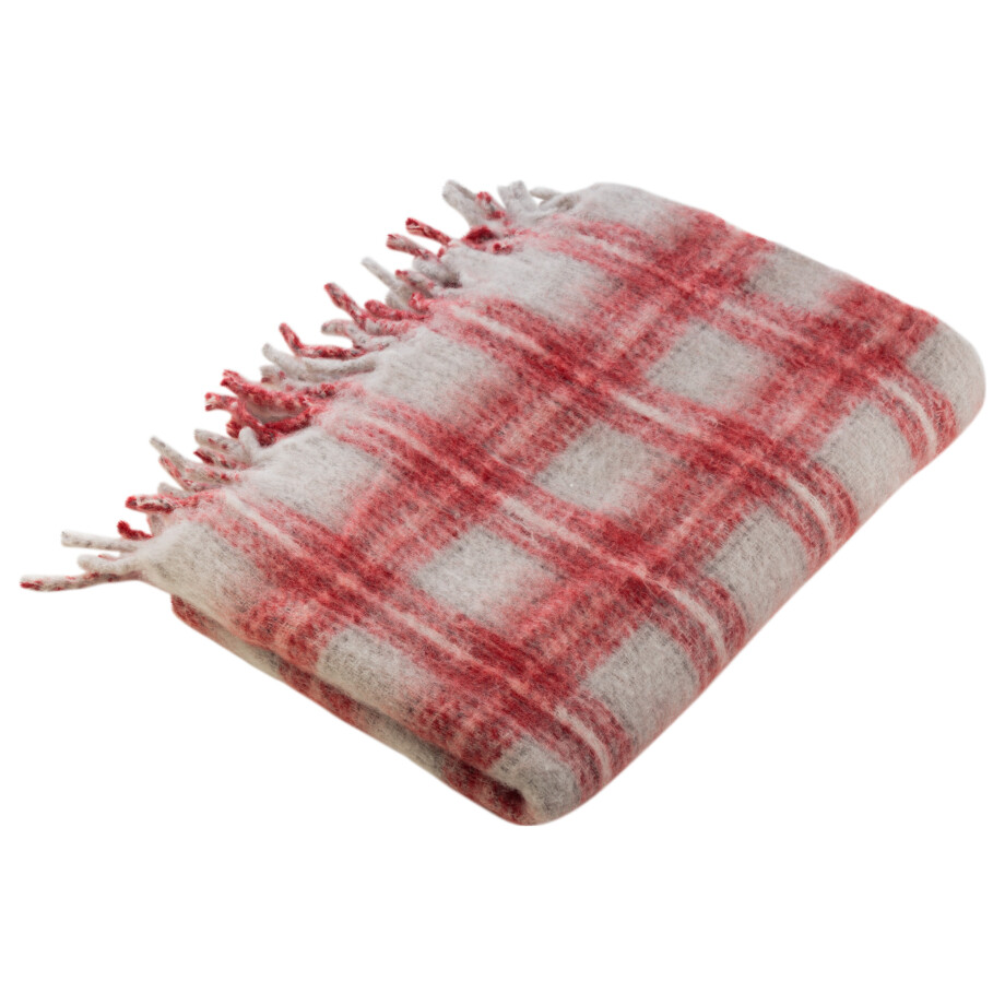 LIVARNO home Plaid 130 x 170 cm (geruit rood) afbeelding 1