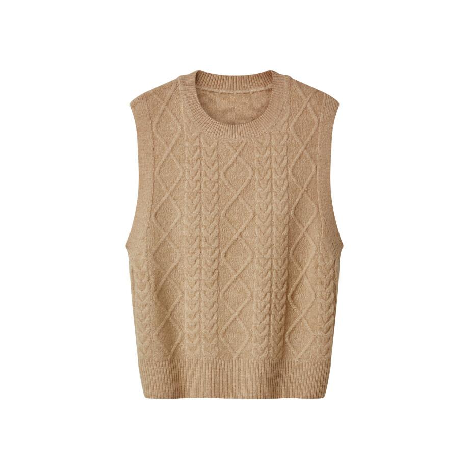 esmara Gebreid dames vest (Beige, L (44/46)) afbeelding 1