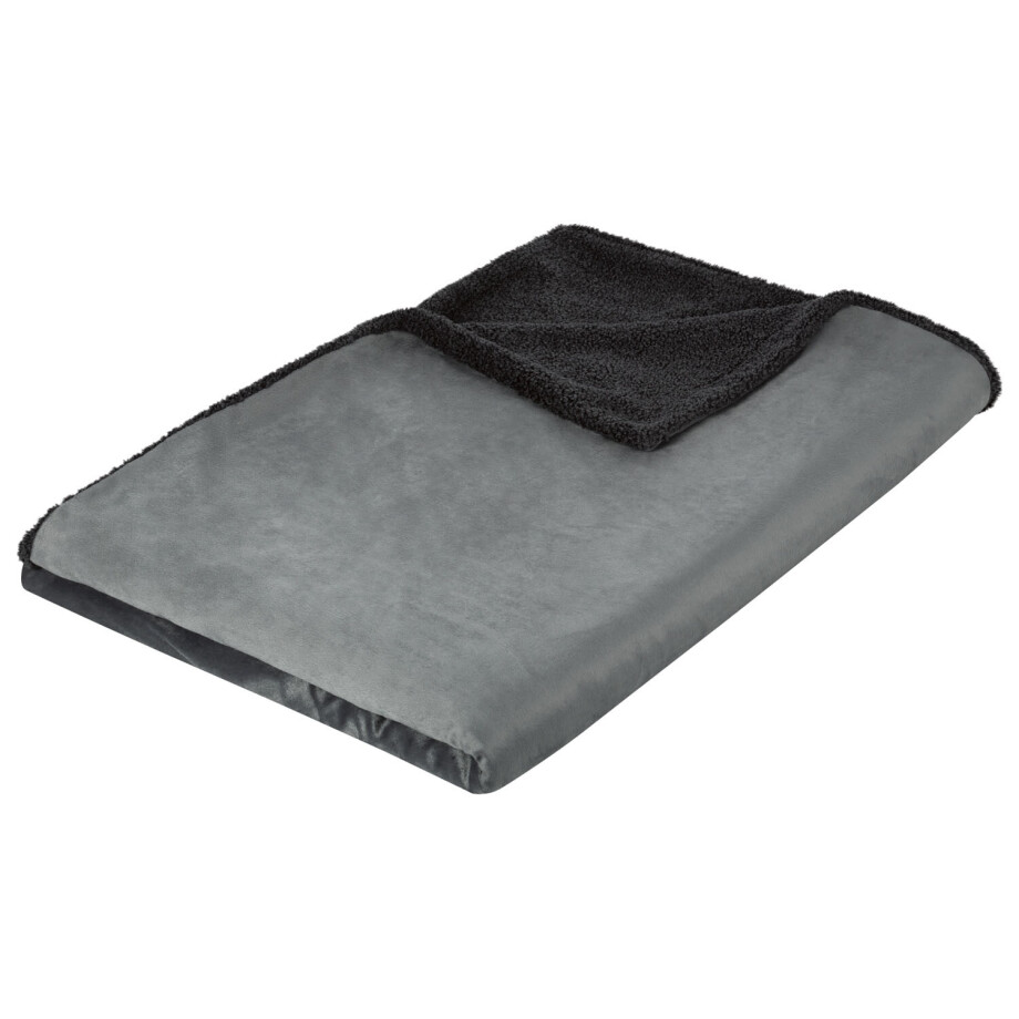 LIVARNO home Teddy fleecedeken 150 x 200 cm (Grijs) afbeelding 1