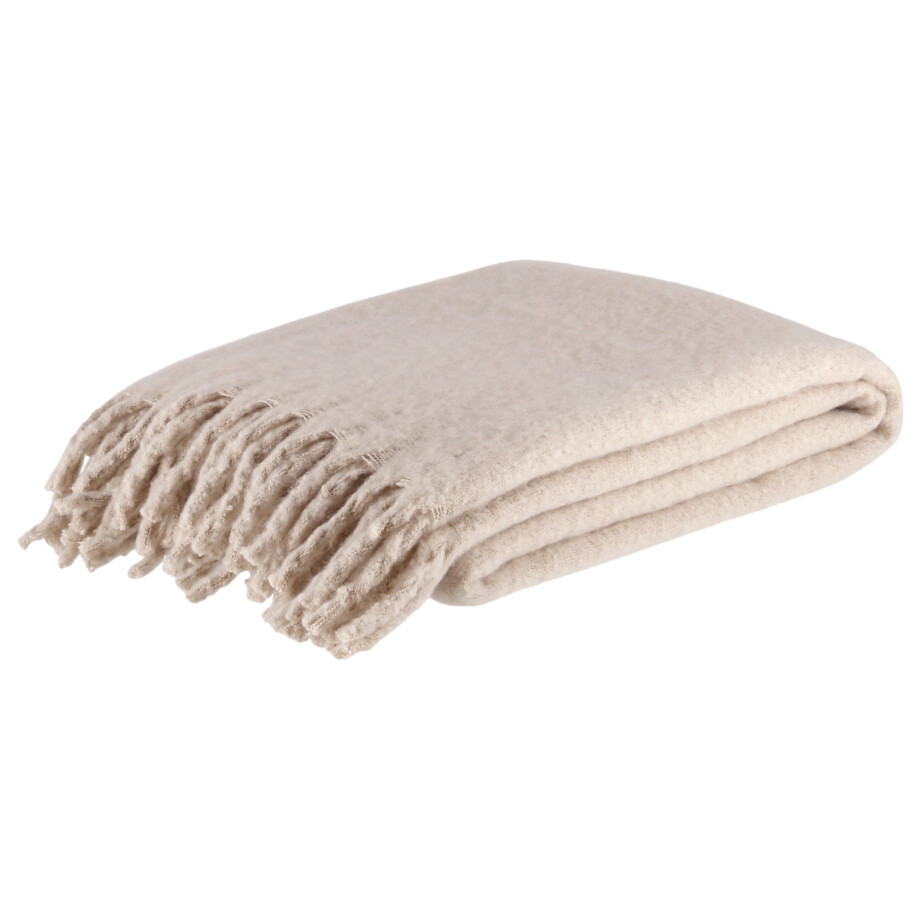 LIVARNO home Bouclé plaid 130 x 170 cm (Beige) afbeelding 1