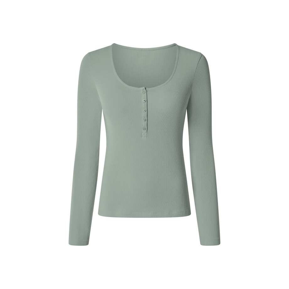 esmara Dames longsleeve (Groen, M (40/42)) afbeelding 1