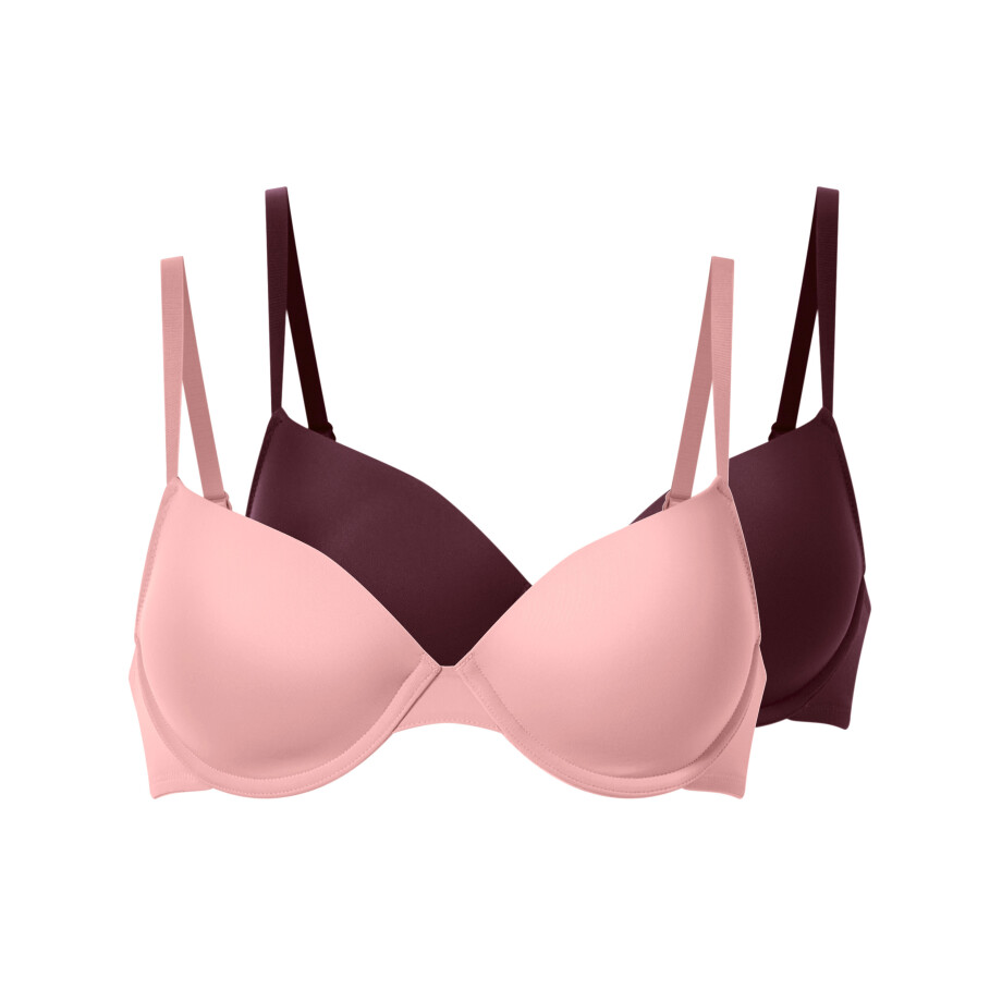 ESMARA Set van 2 dames bh's (Rood/donkerroze, 85B) ESMARA Set van 2 dames bh's (Rood/donkerroze, 85B) afbeelding 1