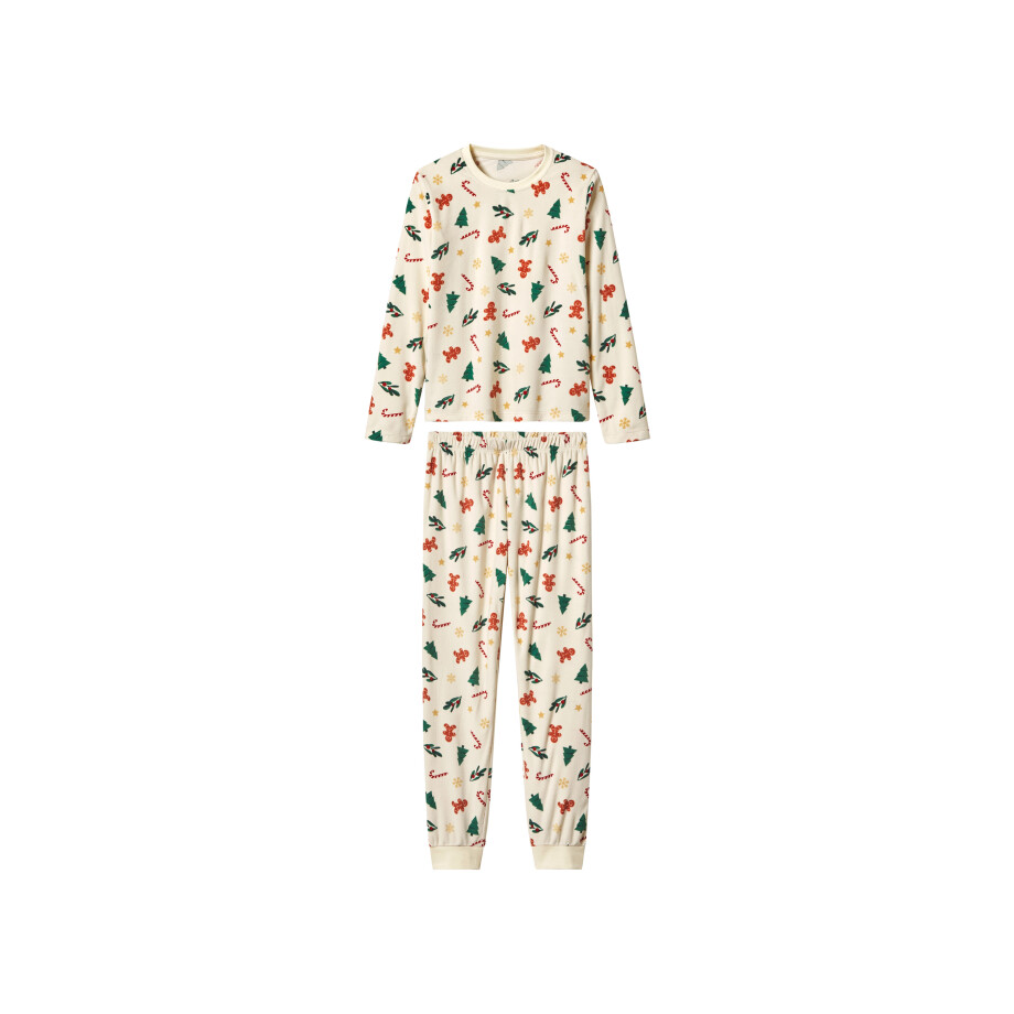 esmara Velours kinder kerstpyjama (Wit, 146/152) esmara Velours kinder kerstpyjama (Wit, 146/152) afbeelding 1