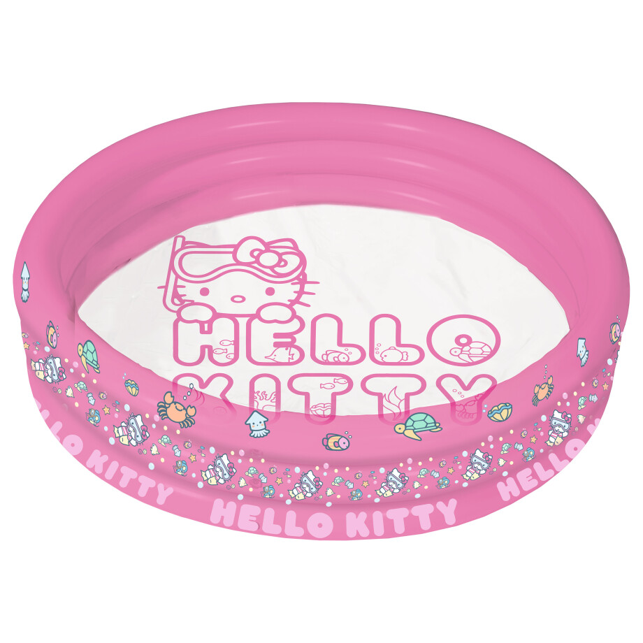 HELLO KITTY 3-Ring-Zwembad, roze transparant, 122 x 23 cm. afbeelding 1