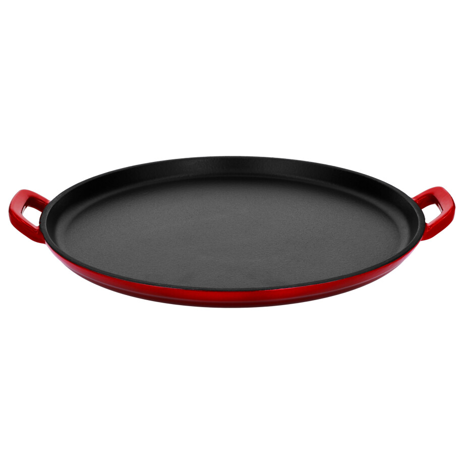 SILVERCREST Gietijzeren grillplaat of pizzaplaat (Pizzaplaat/rood) afbeelding 1