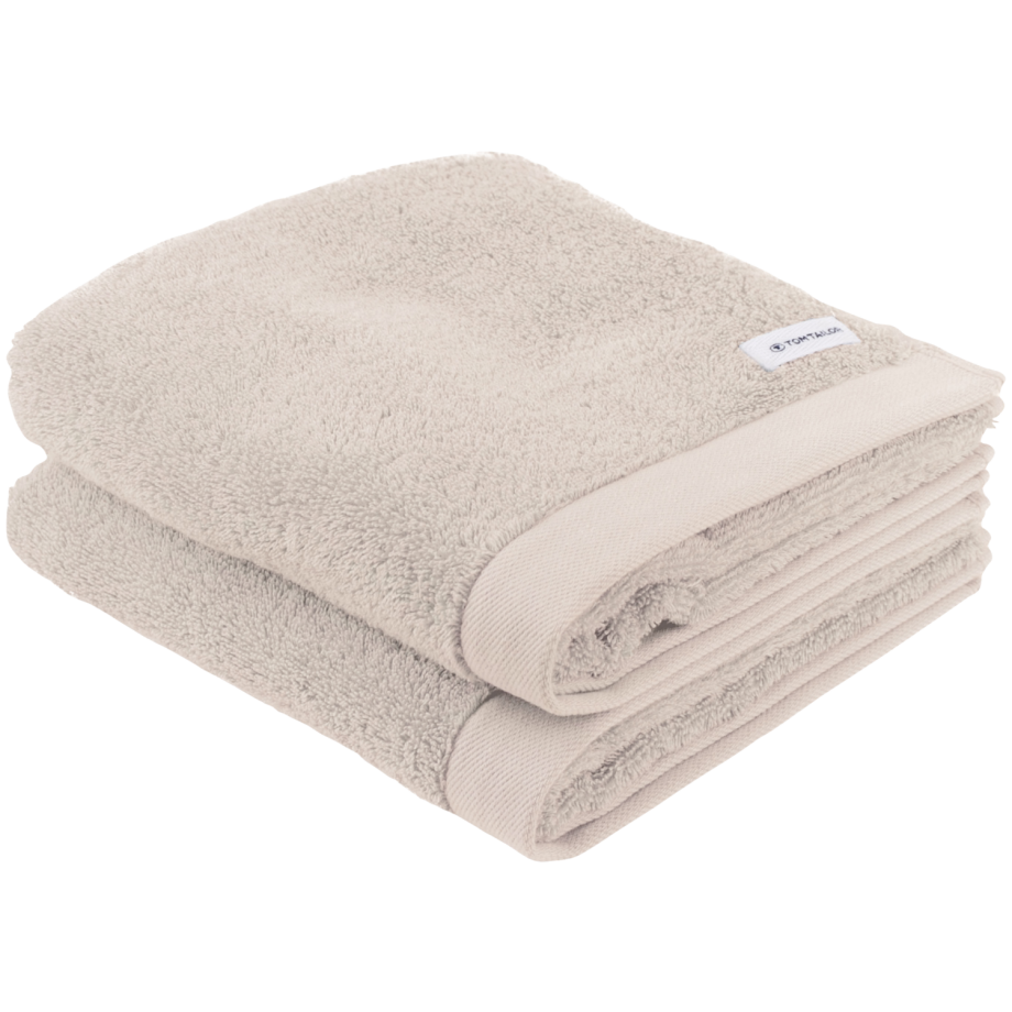TOM TAILOR Set van 2 handdoeken, 50 x 100 cm (Beige) afbeelding 1