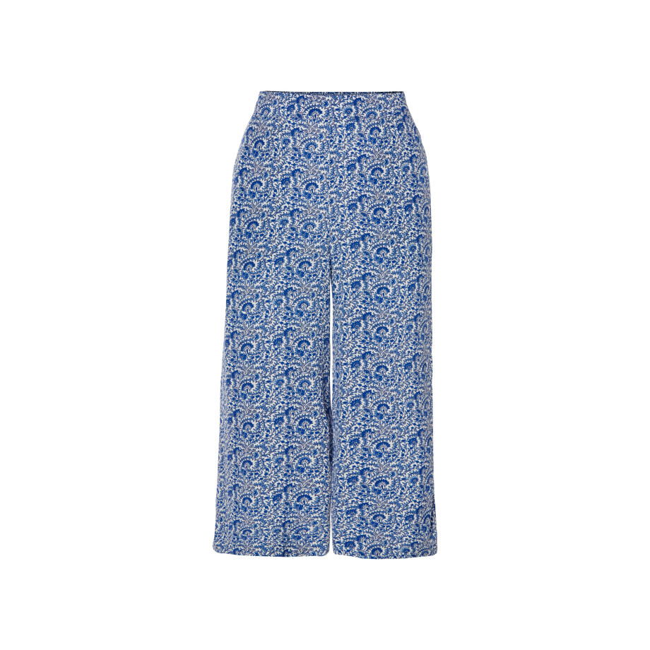 esmara Dames wide-leg-broek (38, Blauw/wit) afbeelding 1