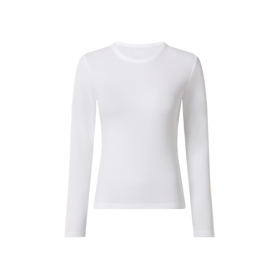 esmara Geribd dames shirt (Wit, S (36/38)) esmara Geribd dames shirt (Wit, S (36/38)) afbeelding 1