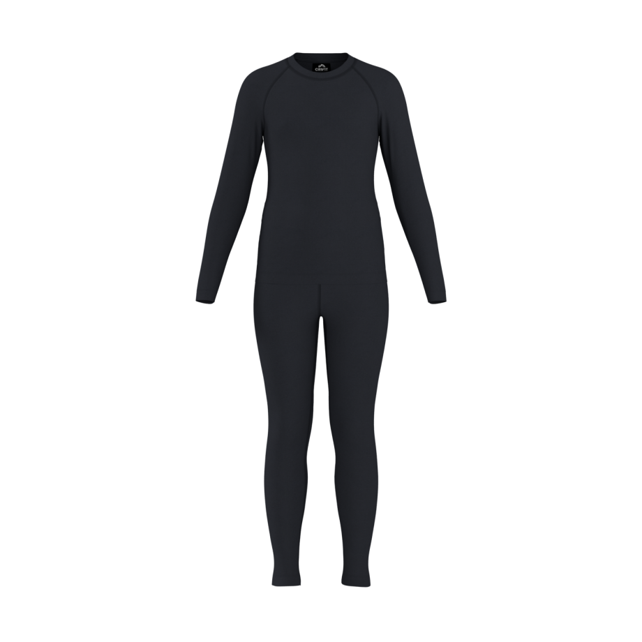 CRIVIT Kinder thermo ski-ondergoed, 2-delig (Zwart, 158/164) afbeelding 1