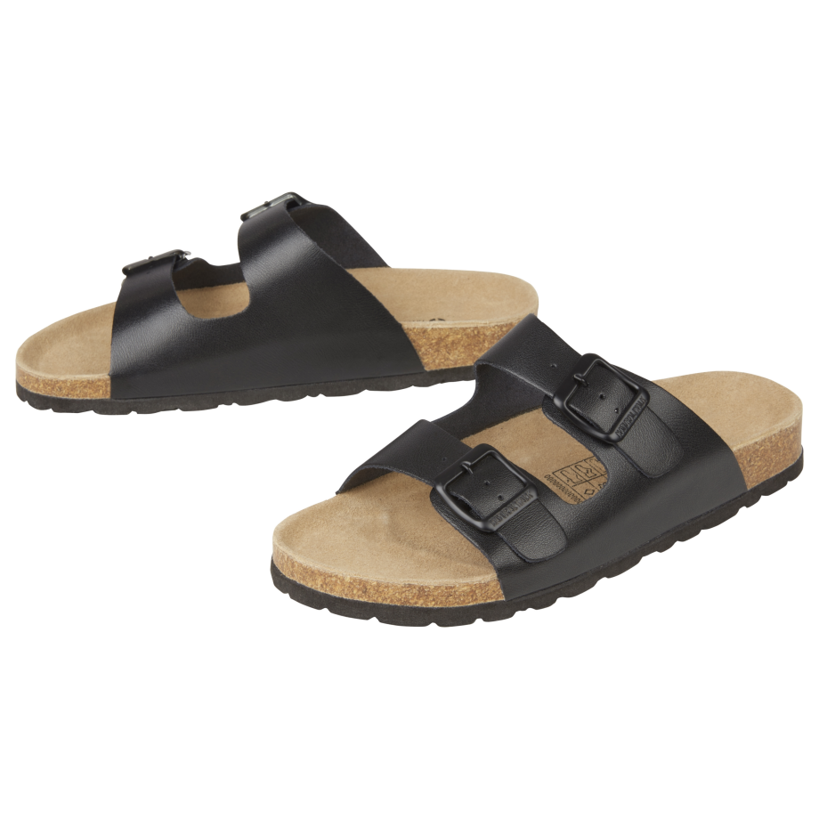 esmara Leren dames slippers (Zwart, 37) afbeelding 1