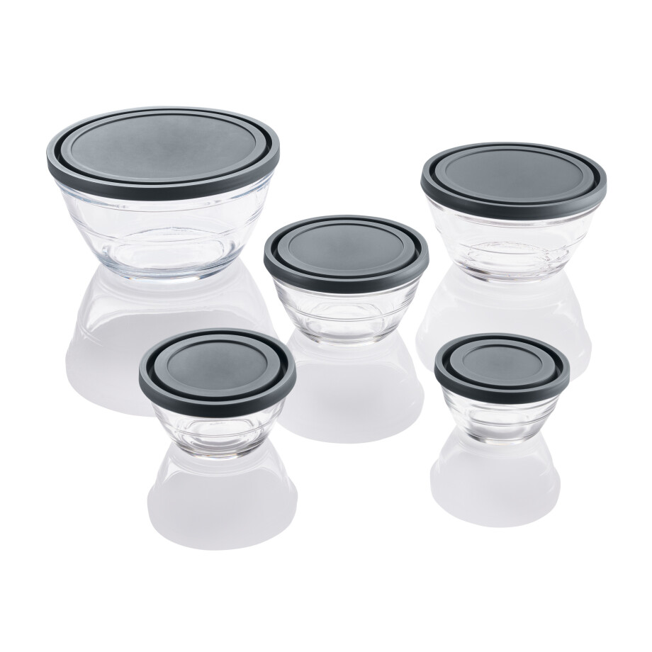 LIVARNO home Glazen schalenset (Grijs) afbeelding 1