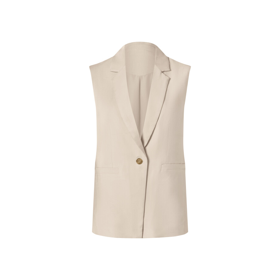 esmara Mouwloze dames blazer (Beige, 46) afbeelding 1