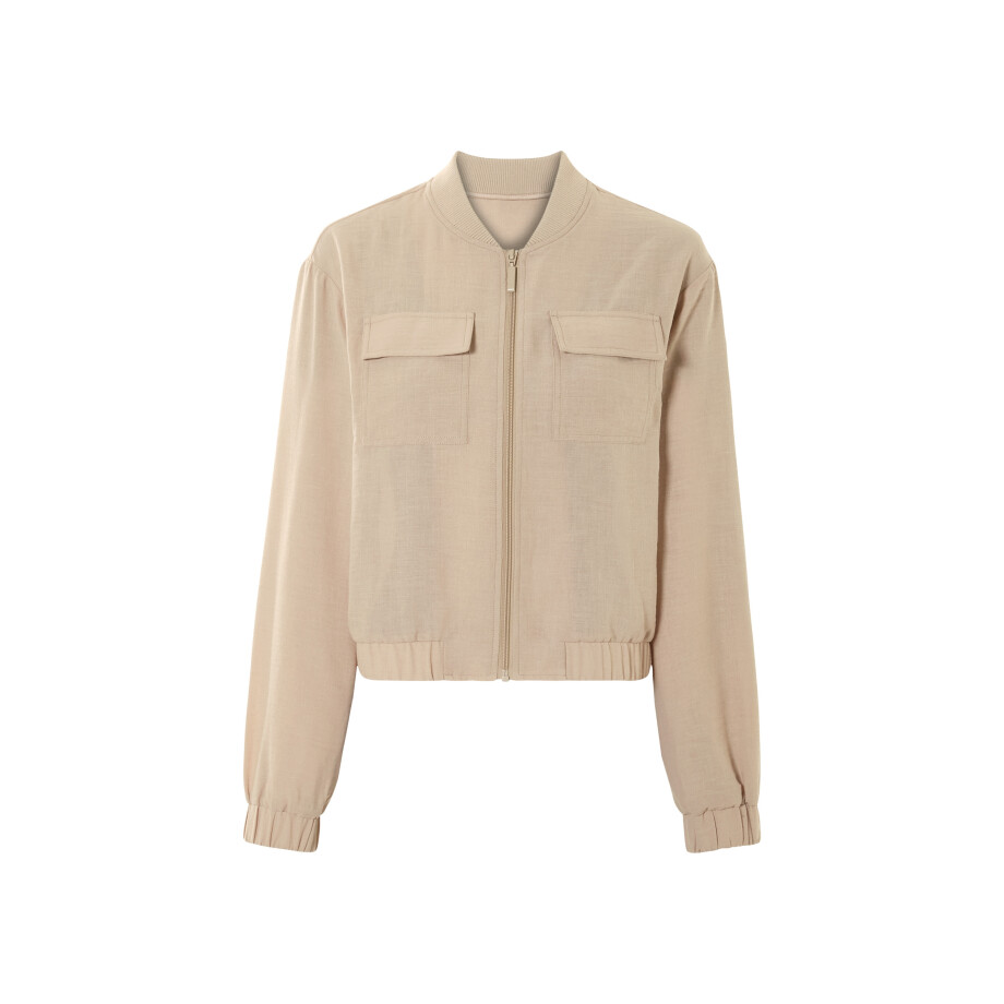 esmara Dames bomberjack (Beige, L (44/46)) afbeelding 1