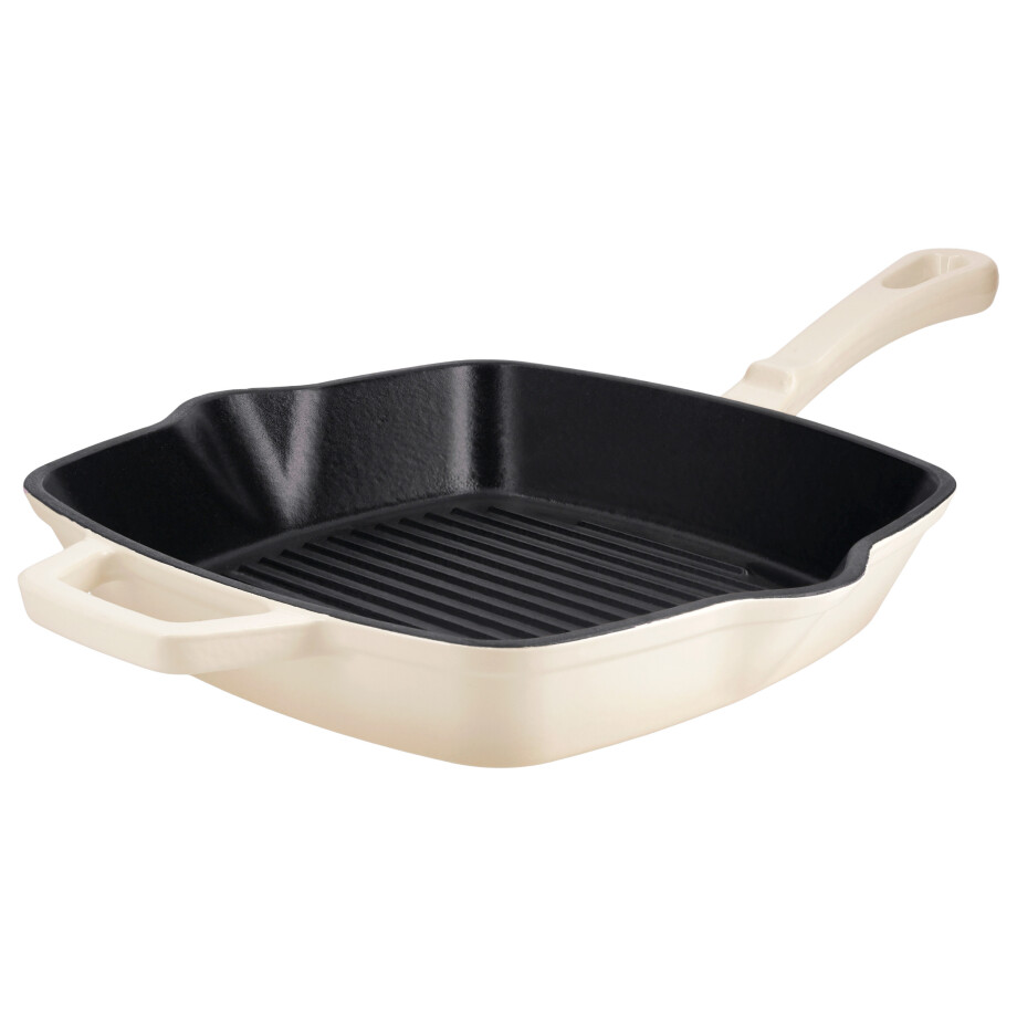 SILVERCREST Gietijzeren grillpan of koekenpan (Vierkant, Crème) SILVERCREST Gietijzeren grillpan of koekenpan (Vierkant, Crème) afbeelding 1