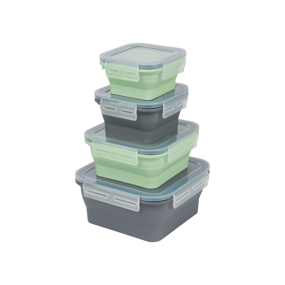 SILVERCREST Opvouwbare vershoudbakjes of lunchbox (Vierkant) SILVERCREST Opvouwbare vershoudbakjes of lunchbox (Vierkant) afbeelding