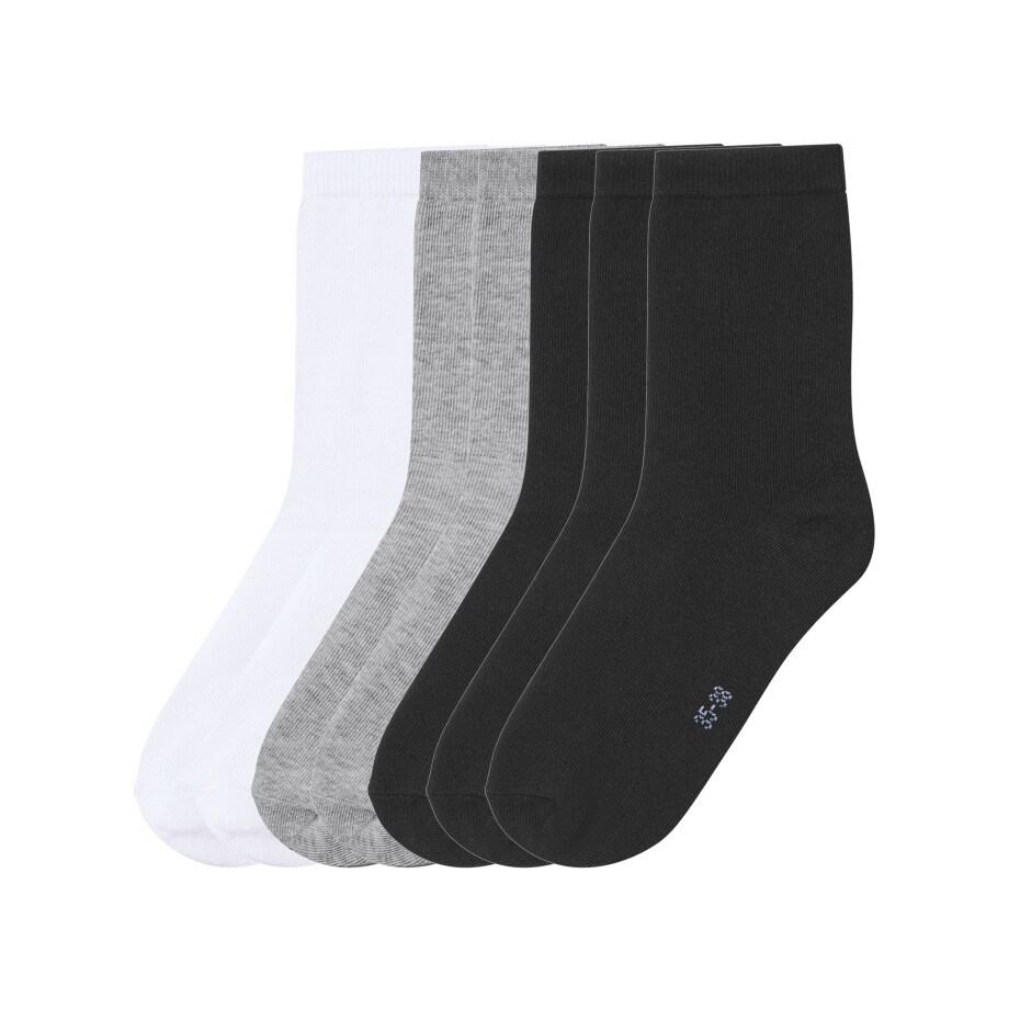 Esmara Kids 7 Paar kinder sokken (Wit/grijs/zwart, 31-34) afbeelding 1