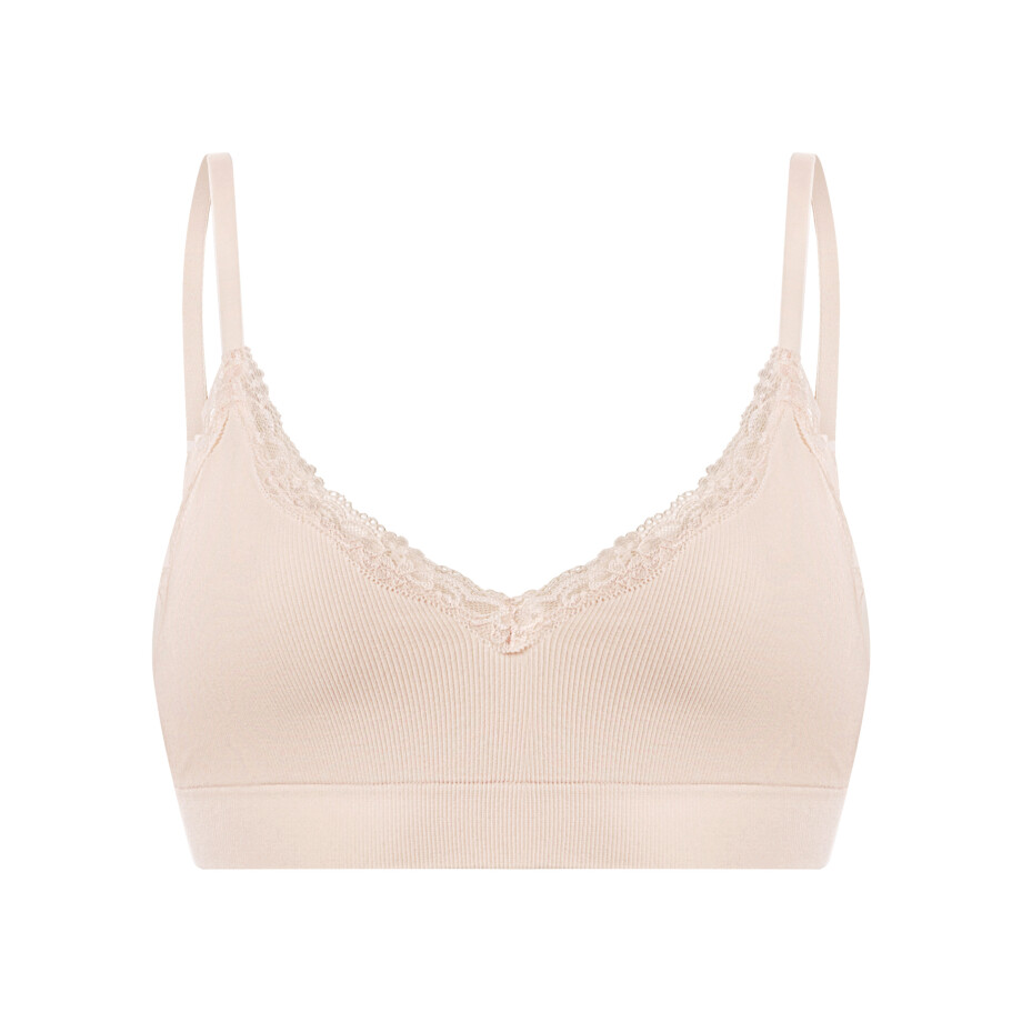 ESMARA Dames geribde bustier met kant (Crème, L(44/46)) ESMARA Dames geribde bustier met kant (Crème, L(44/46)) afbeelding 1