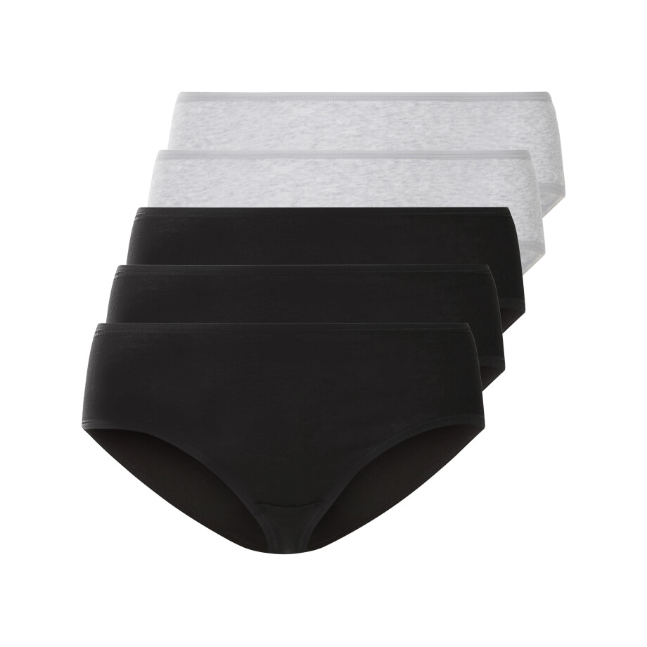esmara Dames Hipster 5-pack (Zwart/grijs, 3XL) afbeelding 1