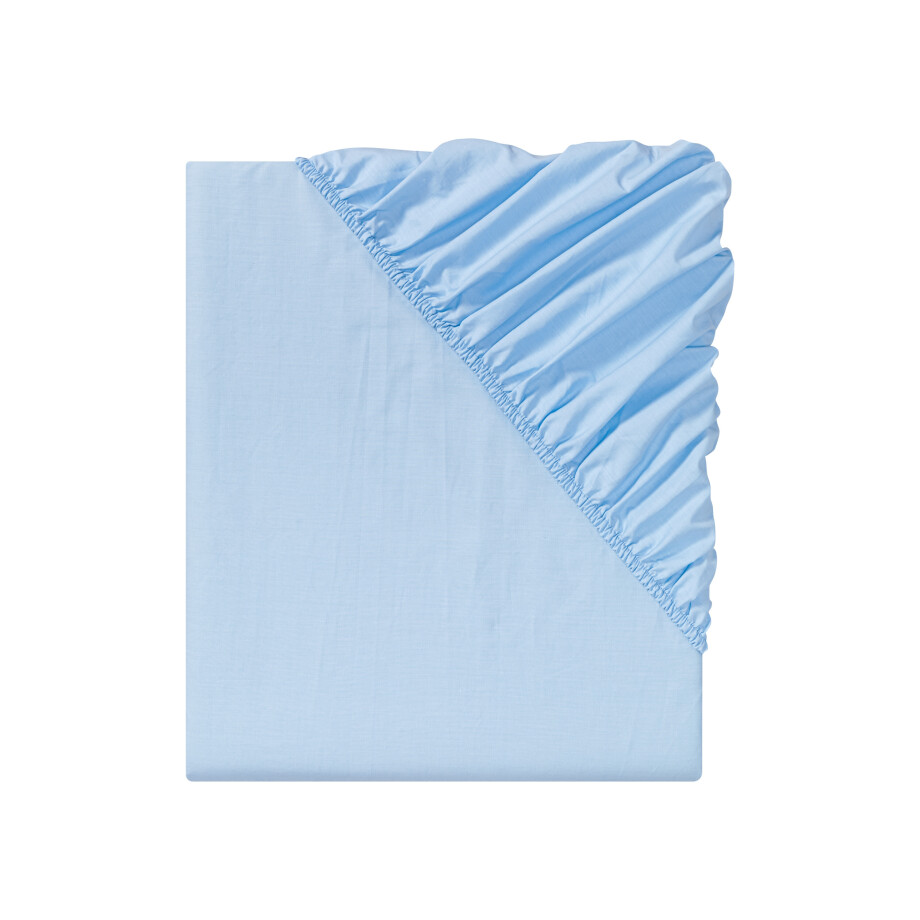 LIVARNO home Percal hoeslaken 180-200 x 200 cm (Lichtblauw) afbeelding 1