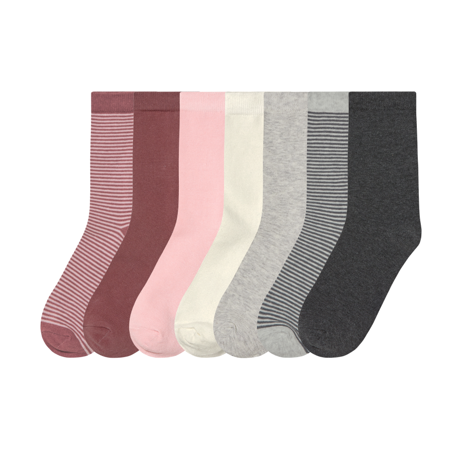 esmara 7 Paar kinder sokken (Lichtroze/wit/grijs, 39-42) afbeelding 1