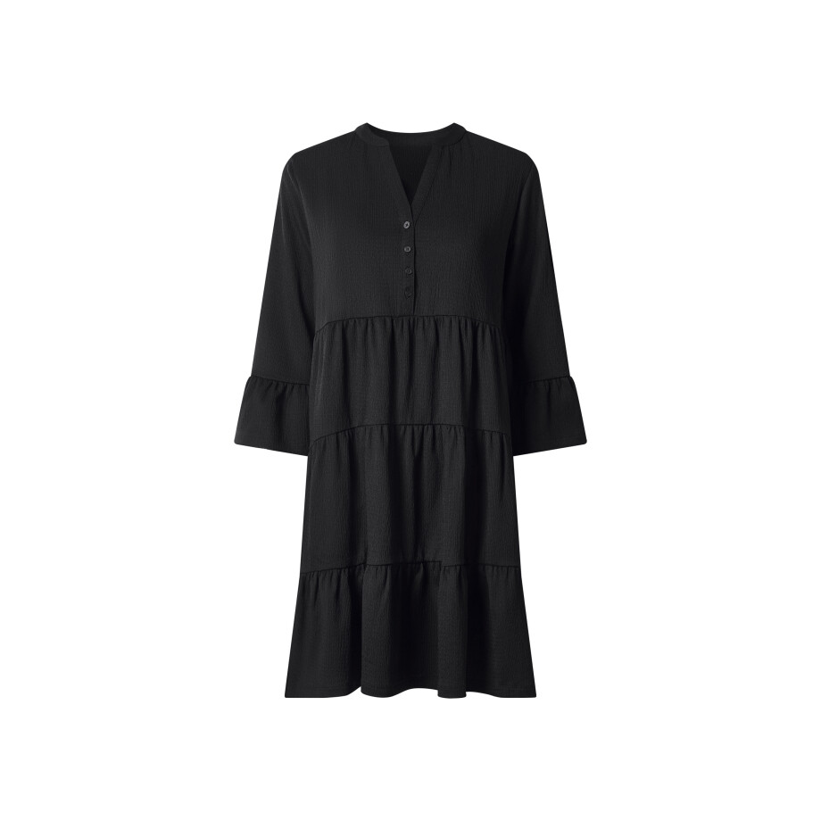 ESMARA Dames tuniekjurk met crêpe-structuur (Zwart, XS (32/34)) ESMARA Dames tuniekjurk met crêpe-structuur (Zwart, XS (32/34)) afbeelding 1