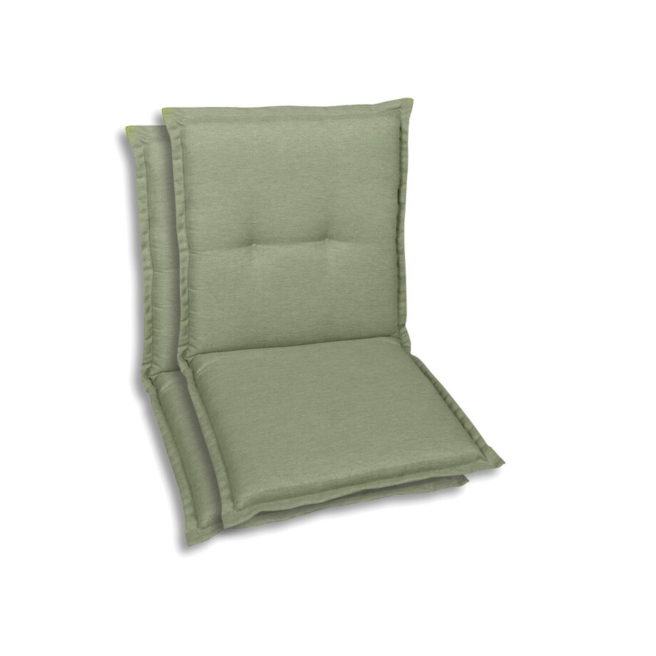 GO-DE Textil Tuinkussen (Stoelkussens voor stoelen met een lage rugleuning, Lichtgroen) afbeelding 1
