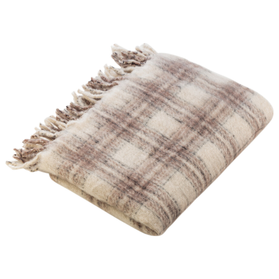LIVARNO home Plaid 130 x 170 cm (Geruit bruin) afbeelding 1