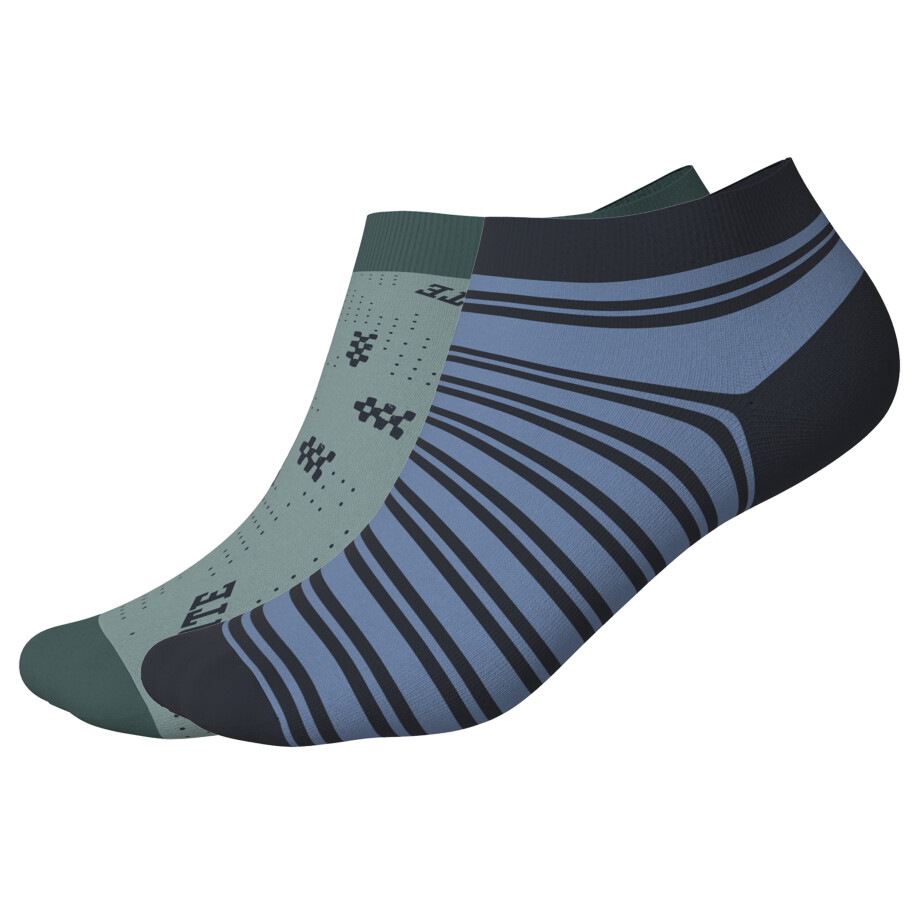 Esmara Kids 2 Paar kinder sokken (Blauw/groen gestreept, 27/30) afbeelding 1