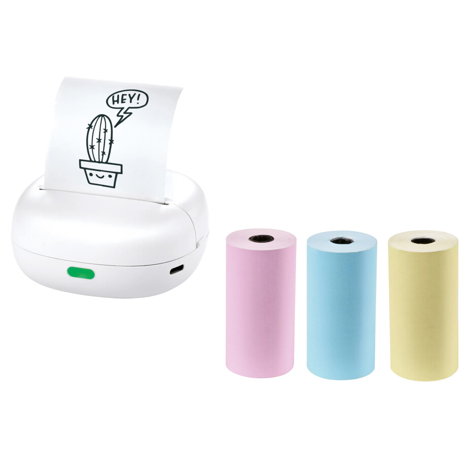SILVERCREST Mini printer met 3 rollen printpapier afbeelding 