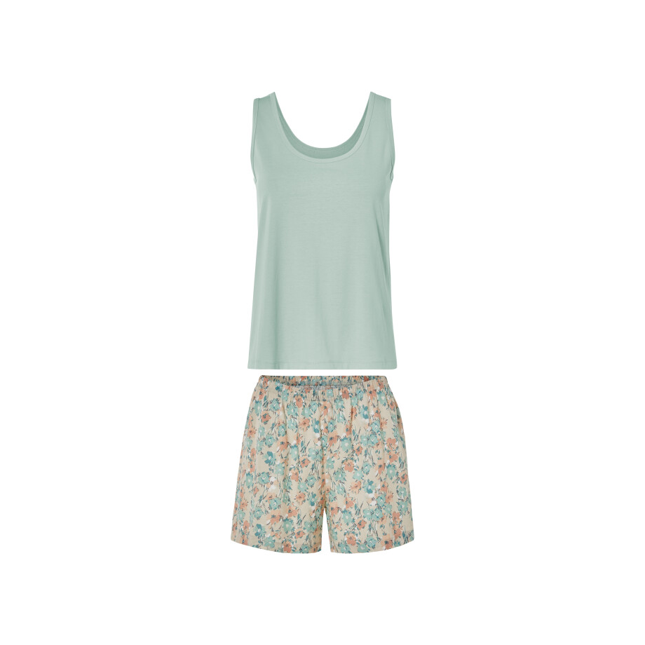 esmara Korte linnen dames pyjama (Blauw, XS (32/34)) afbeelding 1