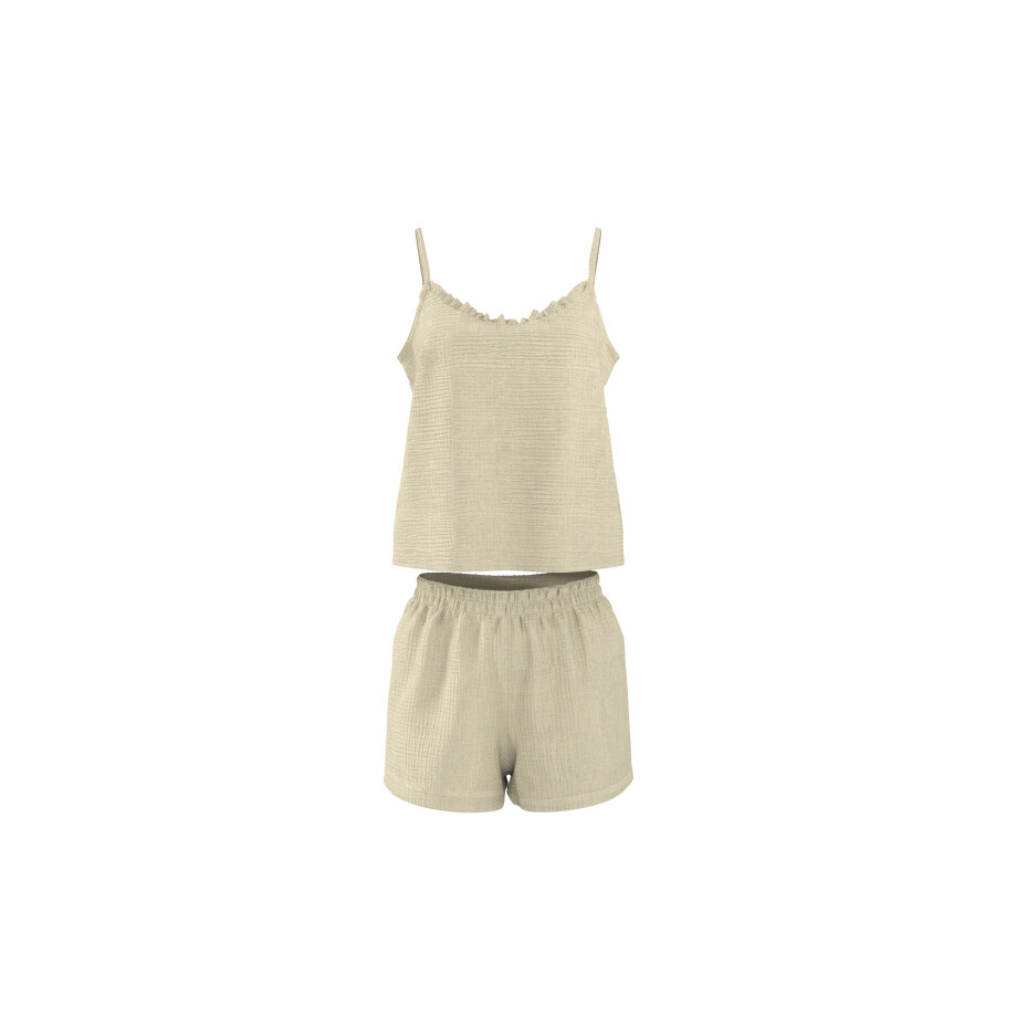 ESMARA Mousseline dames shortama (Geel, L (44/46)) afbeelding 1
