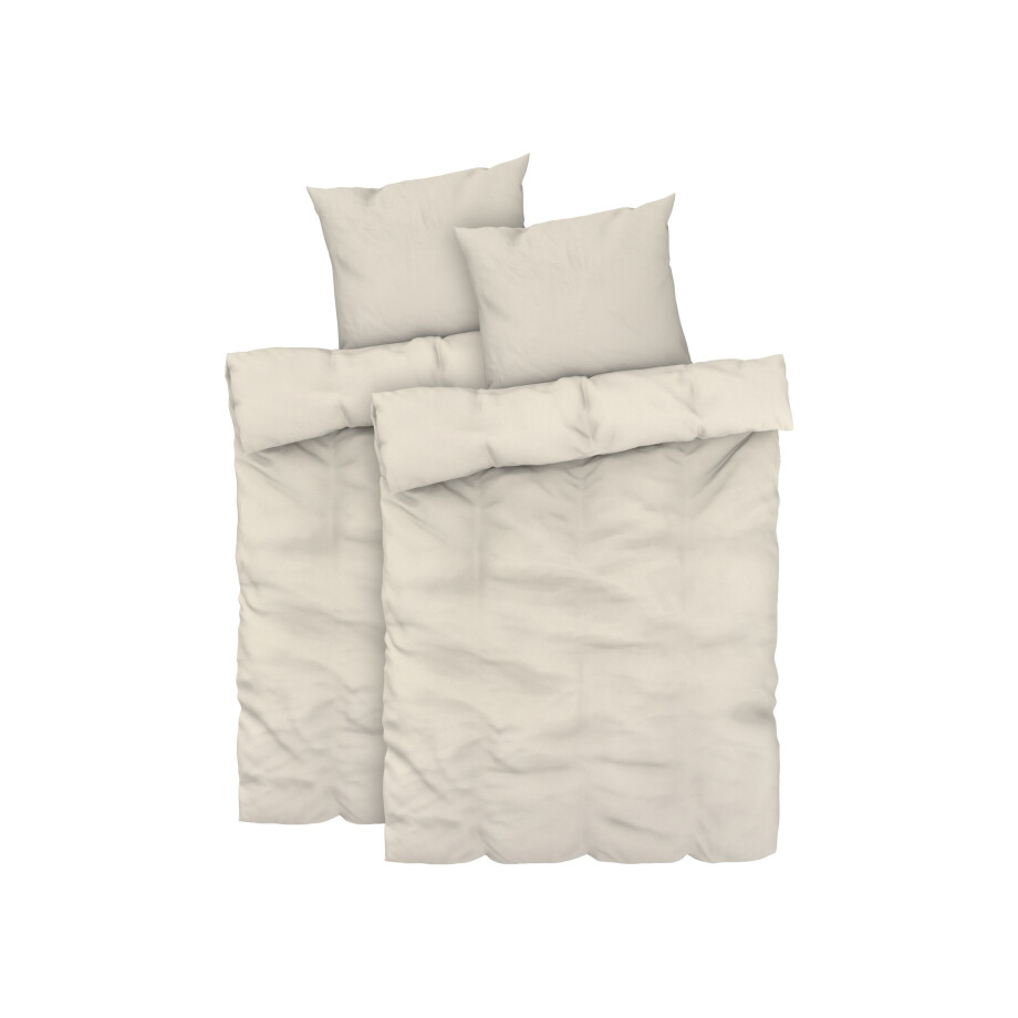 LIVARNO home 2 Satijnen dekbedovertrekken 140 x 200 cm (Beige) afbeelding 1